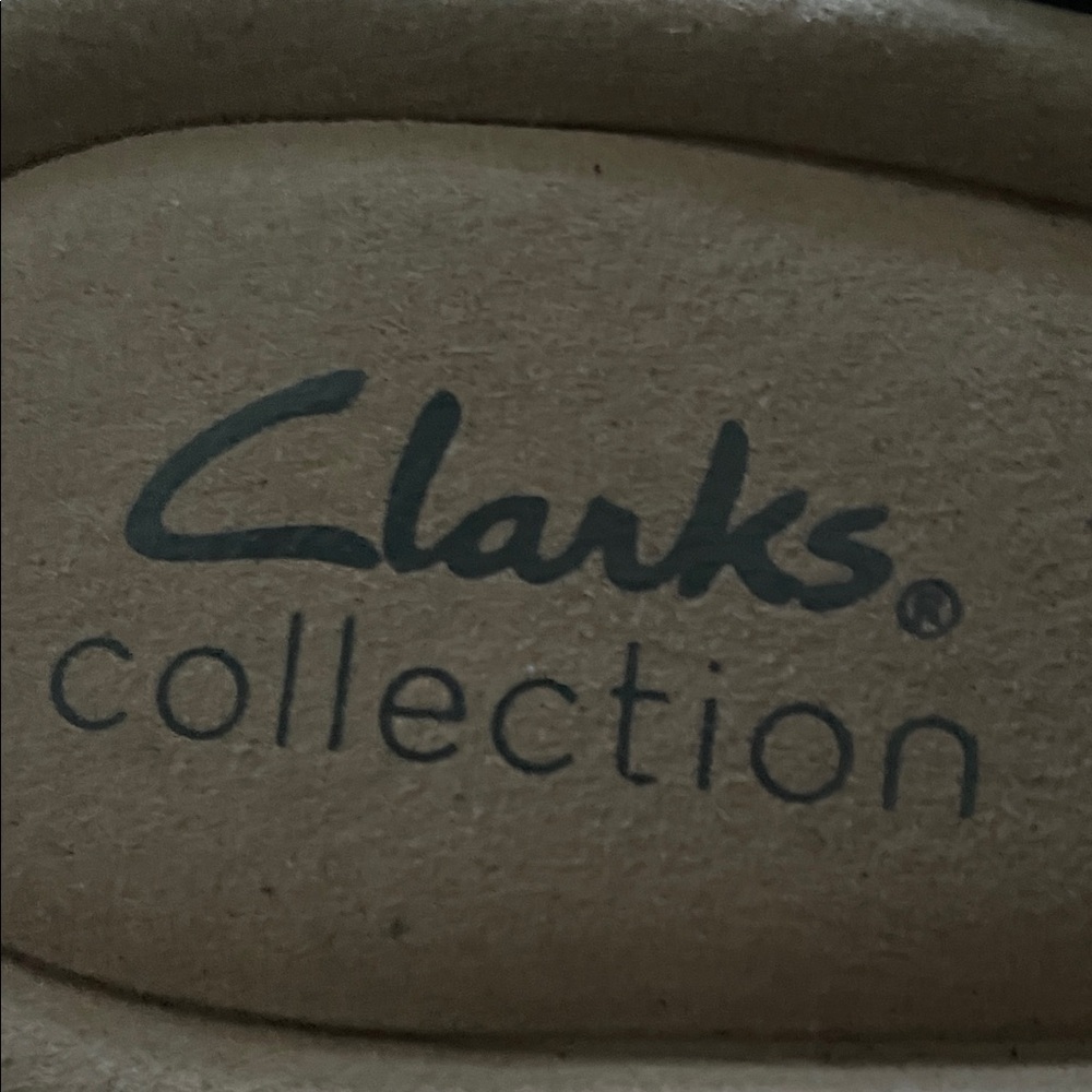 Clarks Giselle Black Women's 9 Wedge Cork Sandal Suede Buckle - Picture 2 of 8